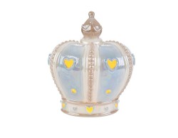 Bomboniera le stelle Corona in Porcellana con LED Celeste grande