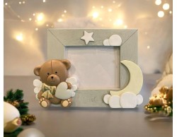Portafoto Orso marrone in resina margot