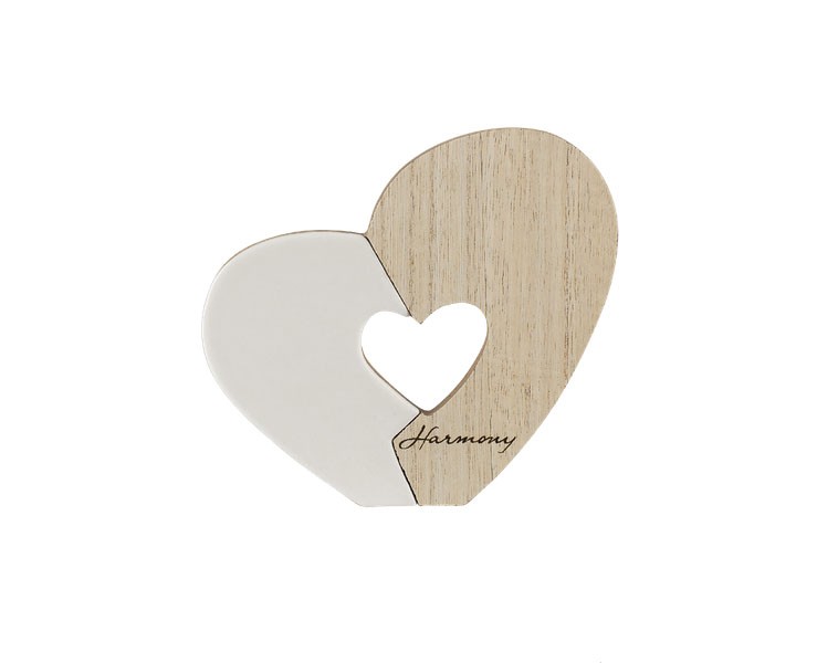 Bomboniera Matrimonio Harmony cuore in legno  e porcellana su Bomboniere Dolci Emozioni