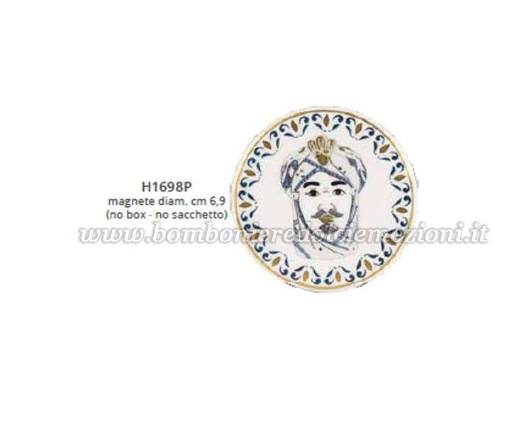 Bomboniera siciliana teste di moro piattino magnete harmony su Bomboniere Dolci Emozioni