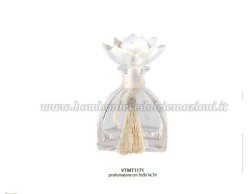 Bomboniera Matrimonio Harmony bottiglia vetro grande con fiocchetto e tappo gessetto