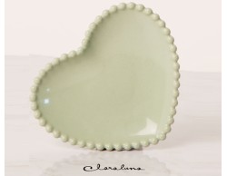 Bomboniera Matrimonio Claraluna piattino medio cuore verde