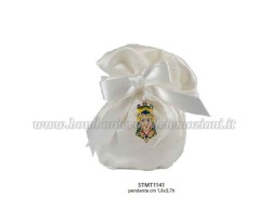 sacchetto harmony pochett raso bianca con charm moro regina