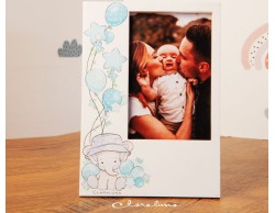 Bomboniera Claraluna Nascita Battesimo compleanno portafoto eloefante azzurro