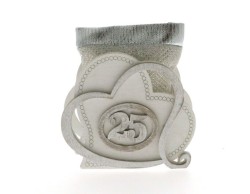 SACCHETTO ANNIVERSARIO NOZZE D'ARGENTO WOOD BAG CUORE