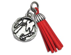 Bomboniera Laurea ciondolo odontoiatria con nappa rossa