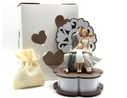 Bomboniera Matrimonio Mariella Martinisposi con figlio su lampada led