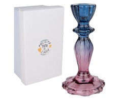 Bomboniera Matrimonio Portacandela in Vetro Colorato Sfumato Purple e Blue Grande Etiemme