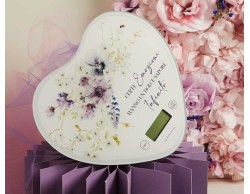 Bomboniera Matrimonio Claraluna 2026 Bilancia Digitale Cuore Decoro Floreale Lilla