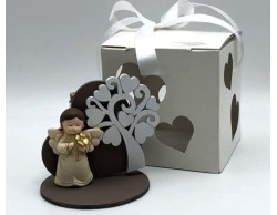 Bomboniera Comunione Cresima Mariella Martini angelo con albero della vita