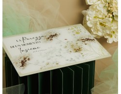 Bomboniera Matrimonio Claraluna 2026 agliere in Vetro Rettangolare Decoro Floreale