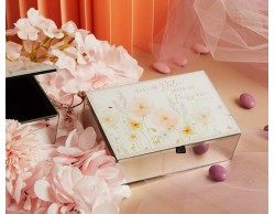 Bomboniera Matrimonio Claraluna 2026 Scatola Porta Gioie Specchio Decoro Floreale Rosa