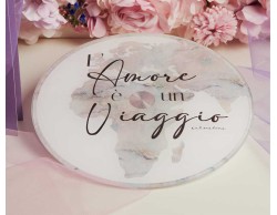 Bomboniera Matrimonio Claraluna 2026 Vassoio Rotondo Girevole Decoro Mondo Viaggio