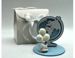 Bomboniera Nascita Battesimo Mariella Martini animaletti mappamondo celeste