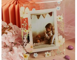 Bomboniera Matrimonio Claraluna 2026 Portafoto Rettangolare Decoro Floreale Rosa