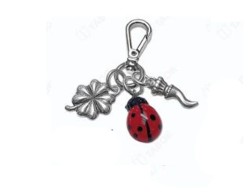 Bomboniera Portachiavi Laurea in argento tris murano coccinella