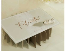 Bomboniera Matrimonio Claraluna 2026 Tagliere in Vetro Coltellino Decoro Felicita