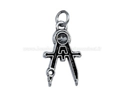 Bomboniera Laurea Architettura ciondolo compasso in bagno argento con sacchetto opzionale