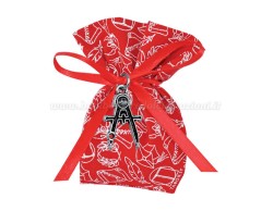 Bomboniera Laurea Architettura ciondolo compasso in bagno argento con sacchetto opzionale su Bomboniere Dolci Emozioni