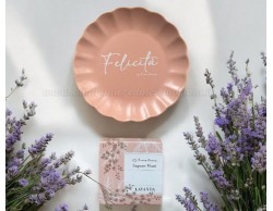 Bomboniera Claraluna "Piattino Felicità " in Porcellana con Sapone alla Lavanda