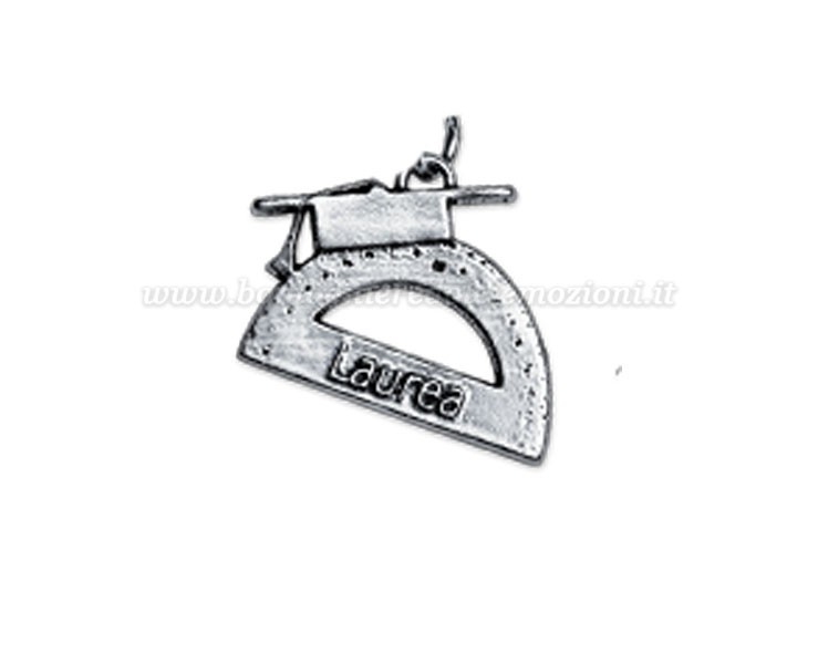 Bomboniera Laurea Architettura ciondolo in bagno argento goniometro con sacchetto su Bomboniere Dolci Emozioni