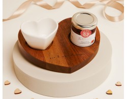Bomboniera Claraluna - Vassoio Cuore con Ciotolina e Marmellata di Fragola