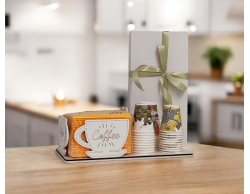 Bomboniera Matrimonio Portatovaglioli e bicchierini in legno