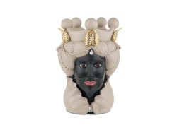 Vaso e Soprammobile Scultura Testa di moro lui nocciola