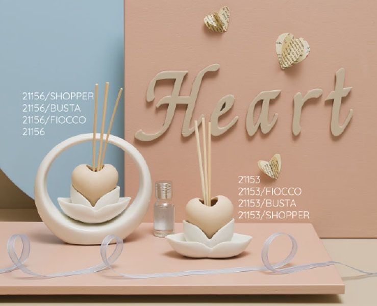 Bomboniera Matrimonio Claraluna PROFUMATORE CON KIT ESSENZA cuore 21153 su Bomboniere Dolci Emozioni
