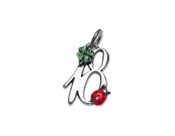 Ciondolo Anni Diciotto Quadrifoglio Coccinella