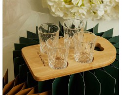 Bomboniera Matrimonio Claraluna 2026 Vassoio in Bamboo con 4 Bicchierini