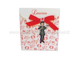 Bomboniera Laurea filosofia uomo - Ciondolo in bagno argento Smaltato con Scatola Rossa