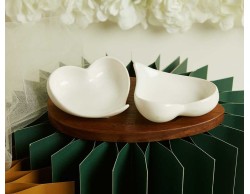 Bomboniera Matrimonio Claraluna 2026 Vassoio in Acacia con Due Ciotole