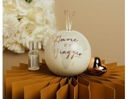 Bomboniera Matrimonio Claraluna 2026 Diffusore Globo Grande Claraluna con Cuore Oro Rosa