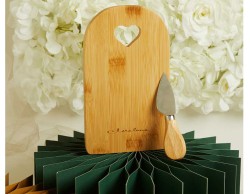 Bomboniera Matrimonio Claraluna 2026Tagliere in Bamboo con Cuore e Coltello