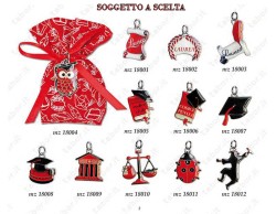 Sacchetto Laurea Tabor con ciondolo smaltato a scelta su Bomboniere Dolci Emozioni