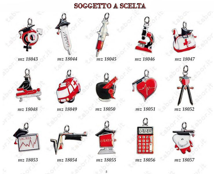 Sacchetto Laurea Tabor con ciondolo smaltato a scelta su Bomboniere Dolci Emozioni