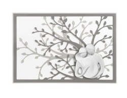 QUADRO ALBERO COPPIA STILIZZATO GRIGIO