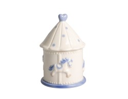 Bomboniera Harmony Battesimo Candela Giostrina in Porcellana Bimbo - Con Box e Fazzoletto