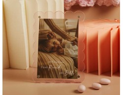 Bomboniera Claraluna Portafoto Nuvoletta Bordo Ondulato Rosa Plexiglass