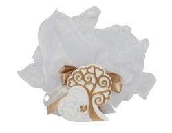 Sacchetto prima comunione harmony icona bimbo comunione resina bianco con oro