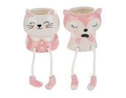 Bomboniera le stelle  Candela Animali in Porcellana Rosa con Gambe Pendenti (2 Assortiti)