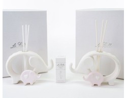 Bomboniera comunione battesimo le stelle PROFUMATORE ELEFANTE PORCELLANA ROSA