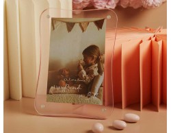 Bomboniera Claraluna Portafoto Ondulato Rosa Plexiglass