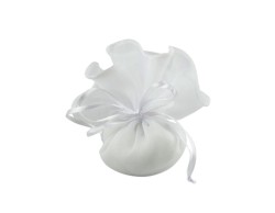 Bomboniera Matrimonio Harmony Pumo Bianco piccolo con foglie oro con led con box cilindrico e fazzoletto prmt21380 su Bomboniere Dolci Emozioni