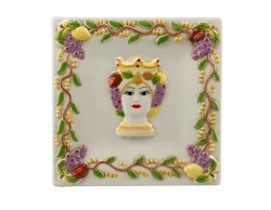 Bomboniera Matrimonio Harmony piatto da Muro decorato con Frutti e Moro QUEEN  prmt21403