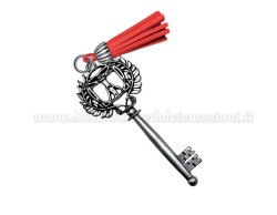 Bomboniera Laurea chiave vitruviano con nappina rossa