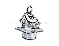 Bomboniera Laurea Architettura ciondolo in bagno argento casa con sacchetto su Bomboniere Dolci Emozioni