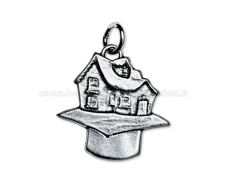 Bomboniera Laurea Architettura ciondolo in bagno argento casa con sacchetto su Bomboniere Dolci Emozioni
