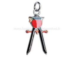 Bomboniera Laurea Architettura ciondolo in bagno argento compasso smaltato con sacchetto su Bomboniere Dolci Emozioni